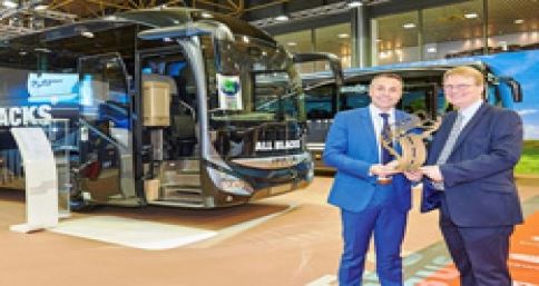 International Coach of the Year 2016 trophy presented to Iveco Bus in Kortrijk